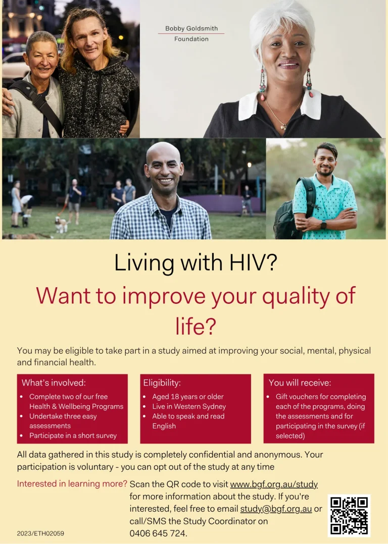 Living with HIV - Quality of Life study poster